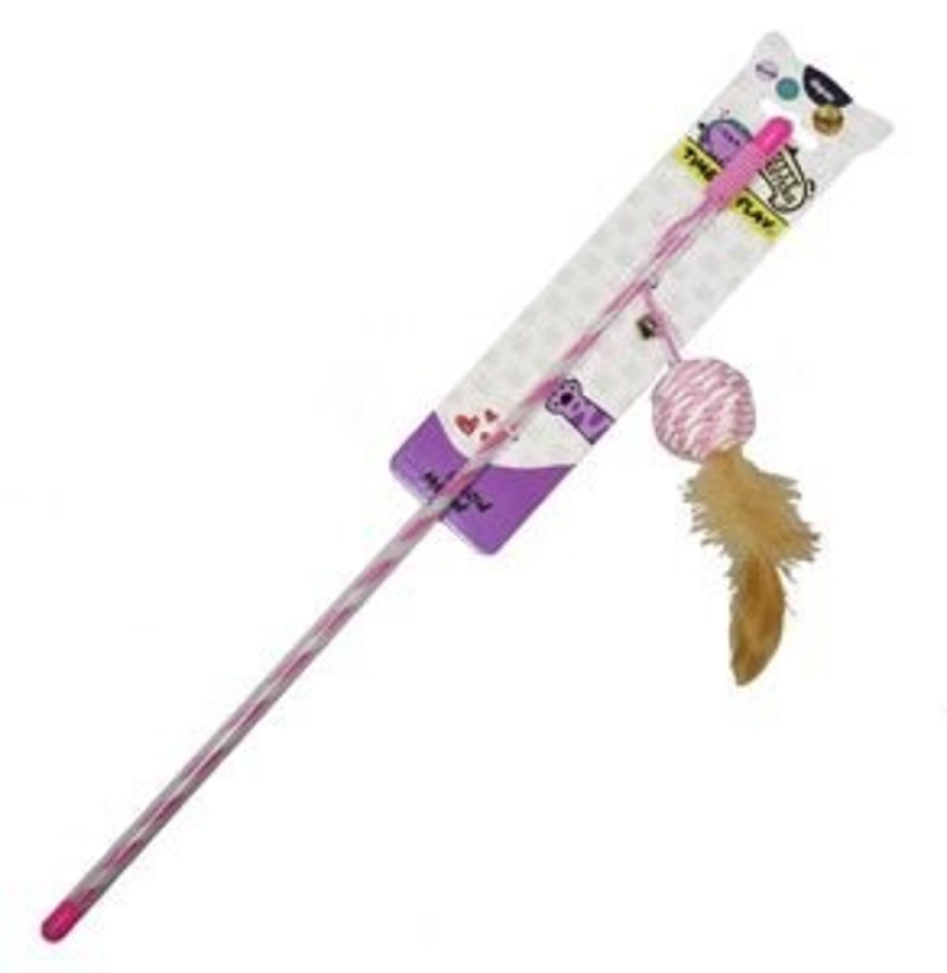 CAÑA ROSA&BLANCO juguete gato - 1