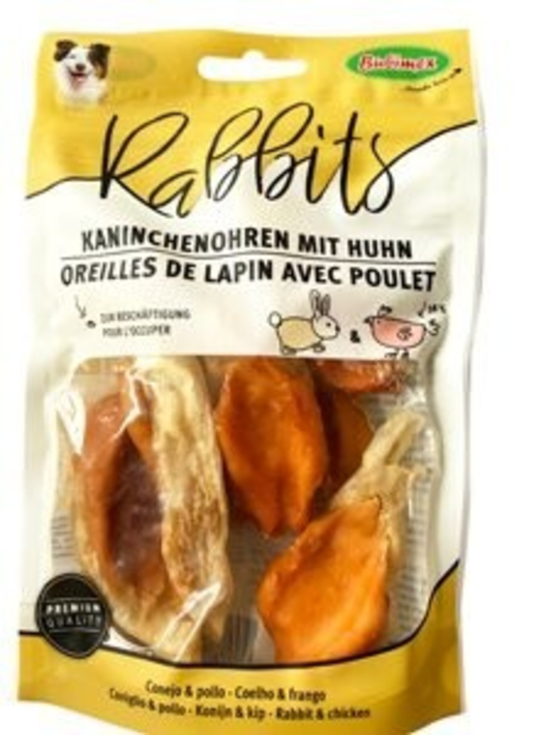 Orejas conejo con pollo 90gr snack perro - 1