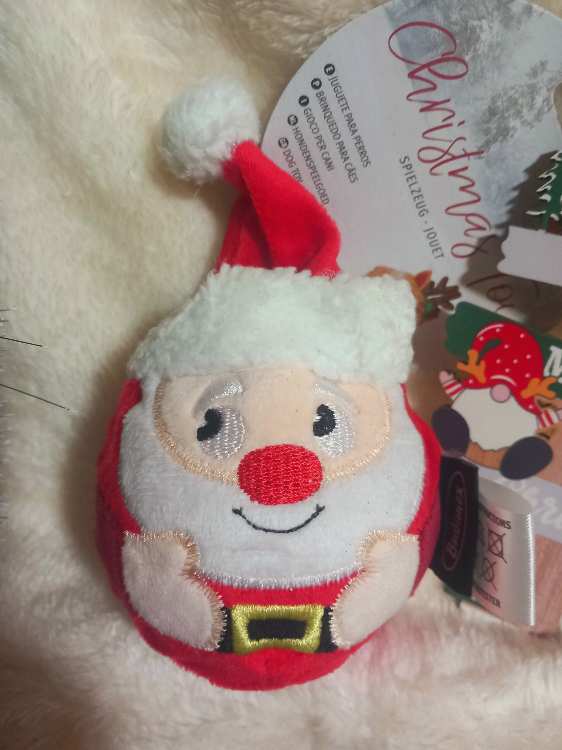 Peluche bola papa Noel perros - 1