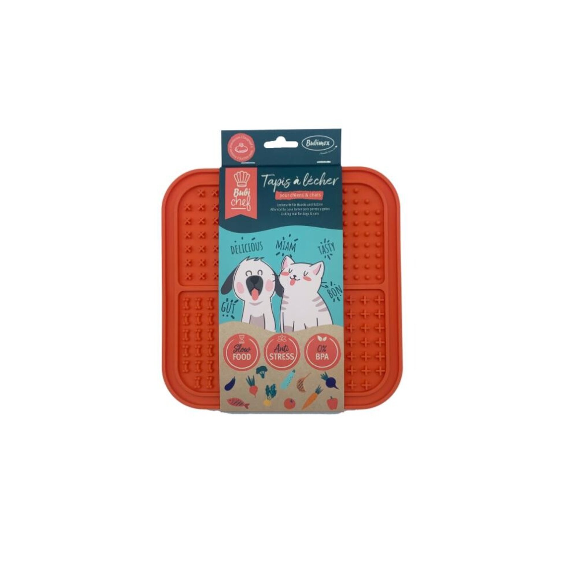 BubiChef LickFour alfombrilla para lamer, naranja - 1