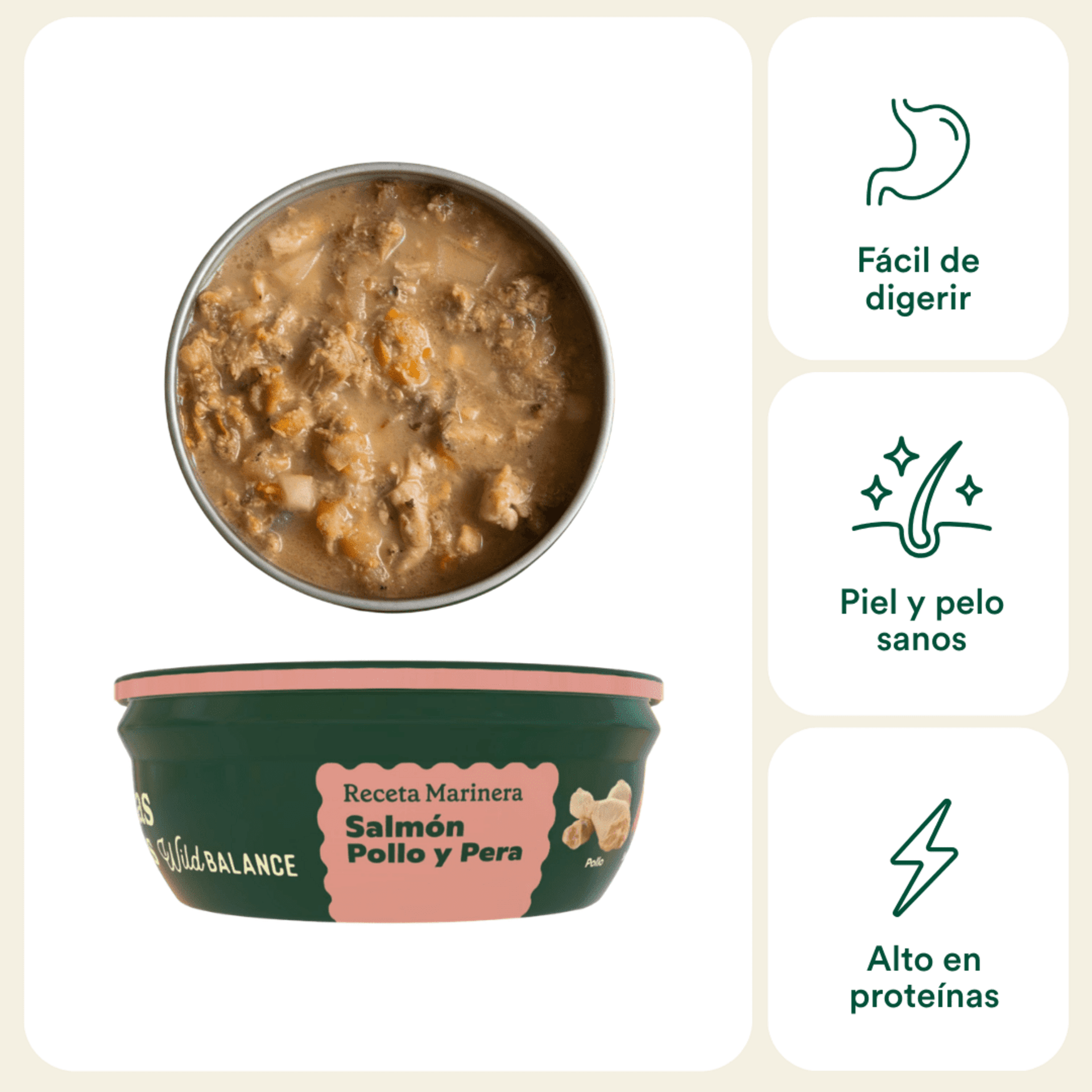 Cazuela casera de Salmón, Pollo y Pera para perros 280g - 2