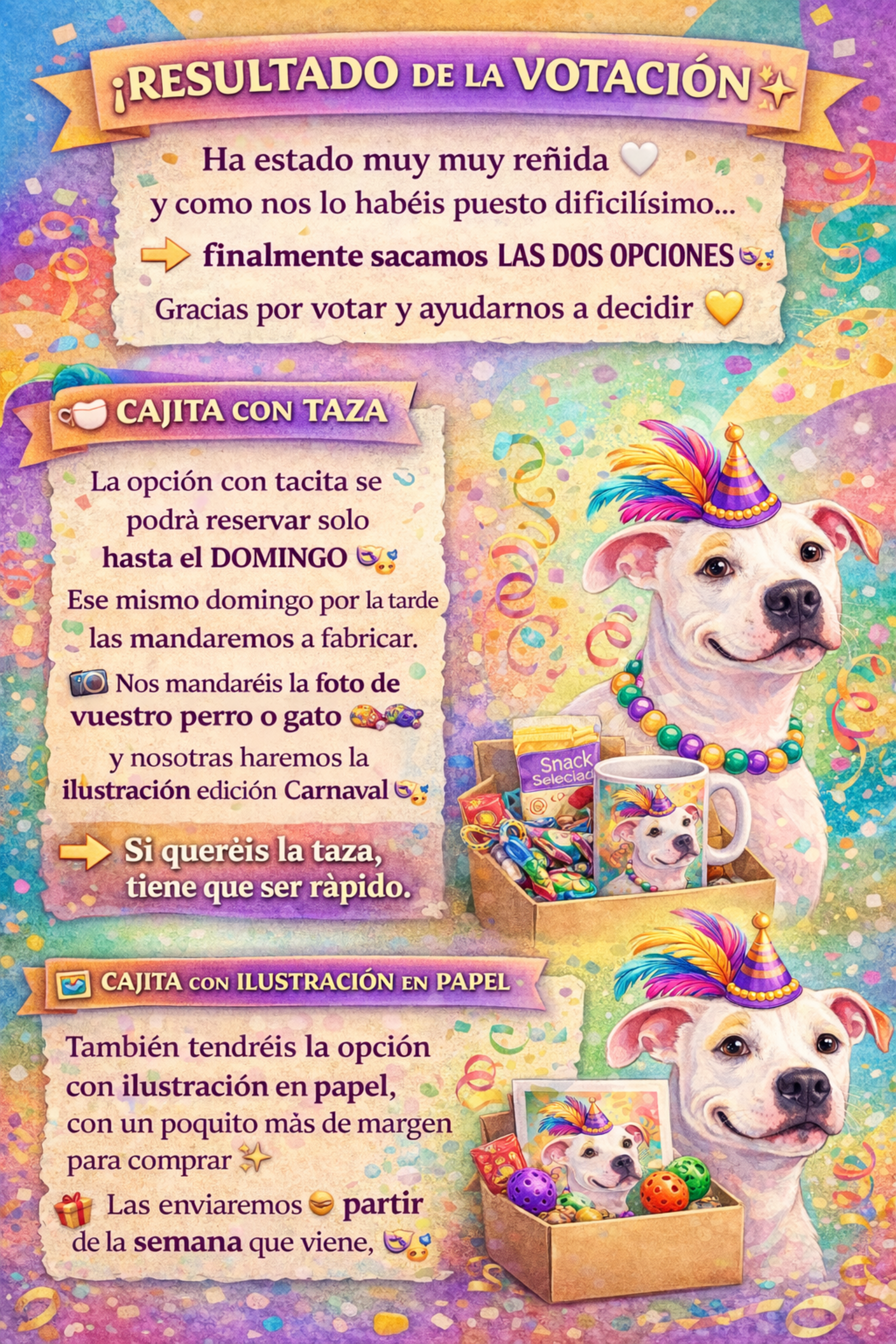 Cajita carnaval expres  perro o gato - 1