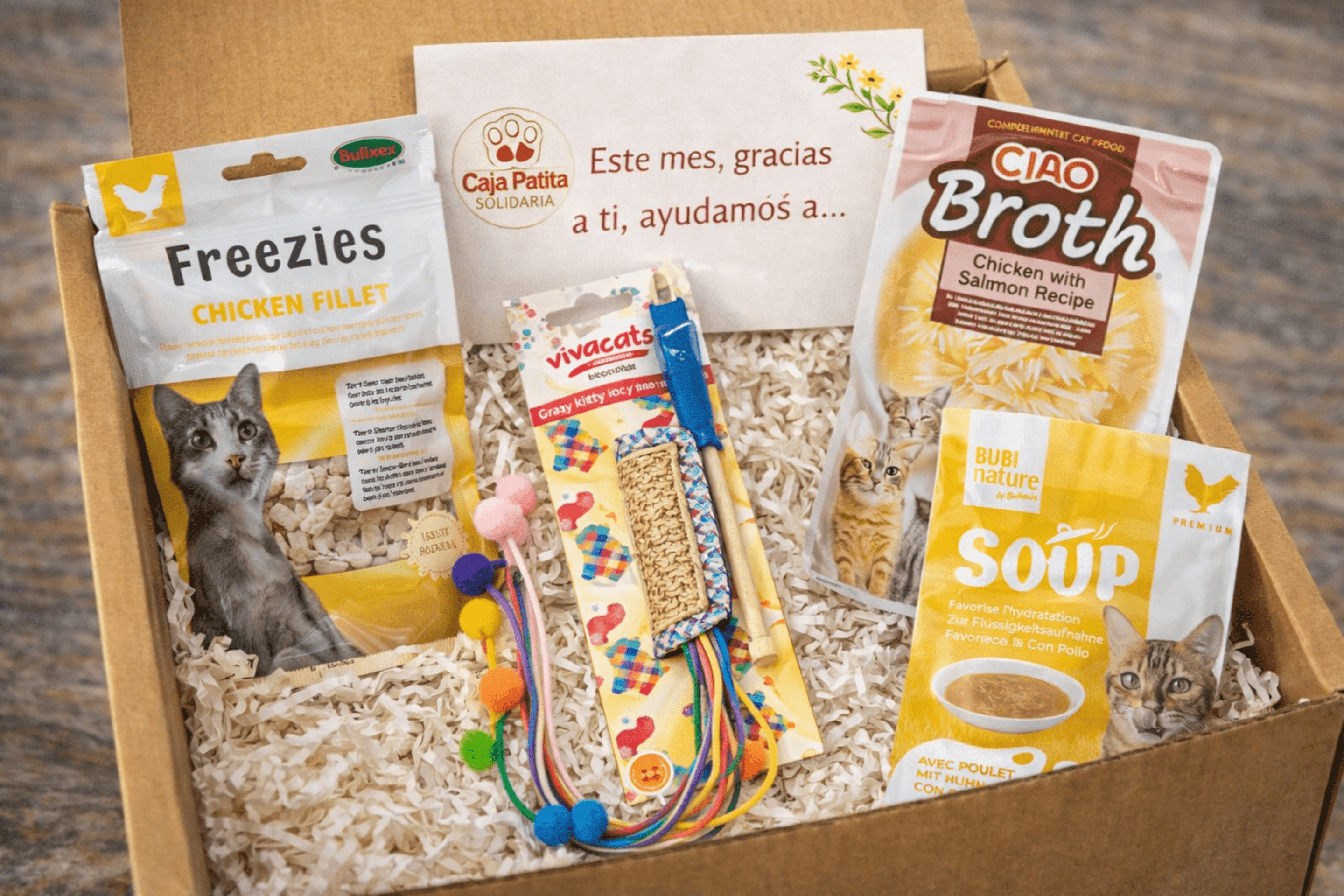 Cajita Patita Solidaria para Perros y Gatos | cata Sorpresa  con Snack naturales - 3