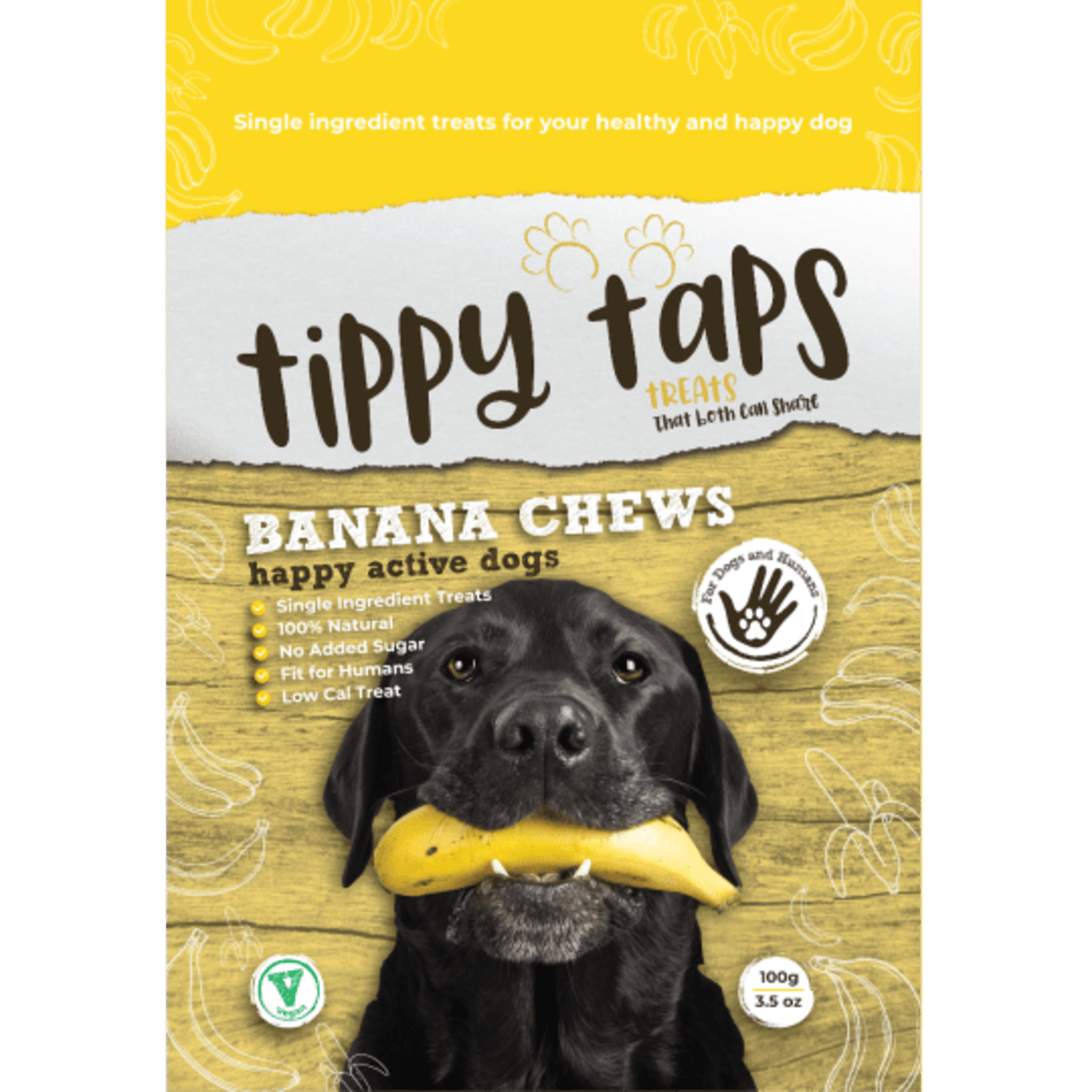 Tippy Taps de Plátano snacks de fruta deshidratada para perros - 1