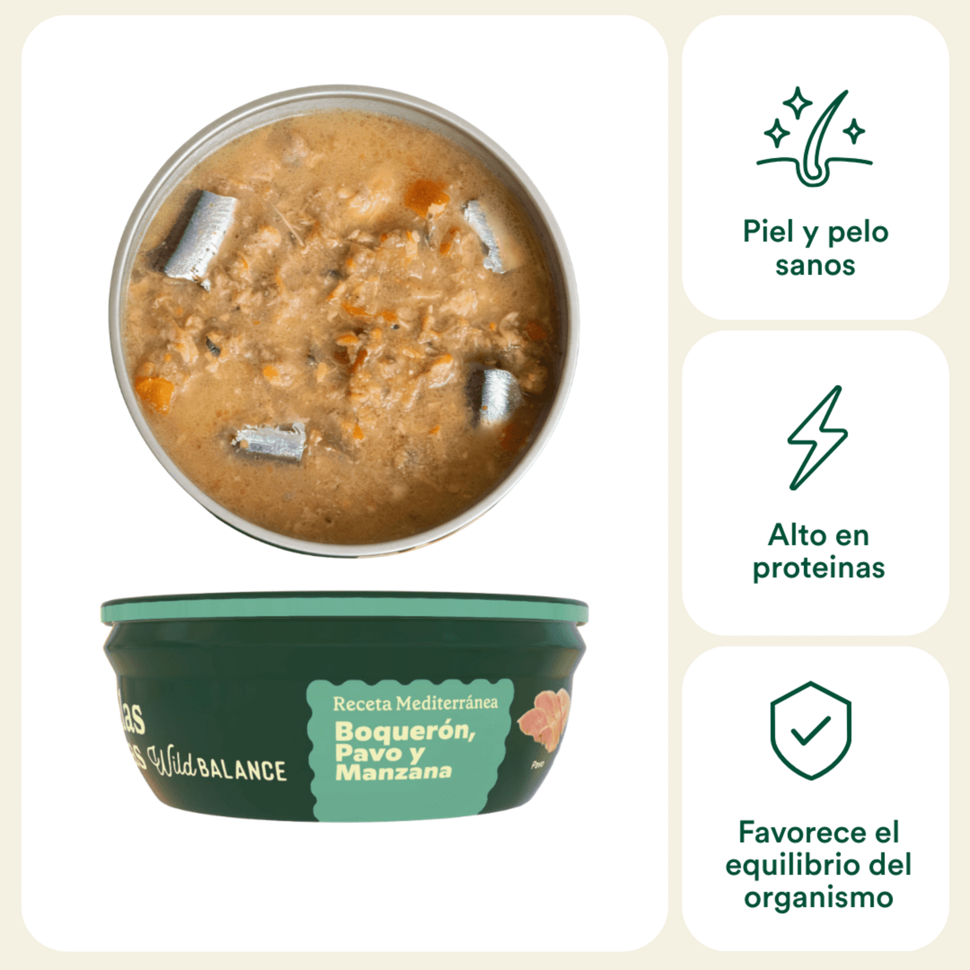 Cazuela casera de Boquerón, Pavo y Manzana para perros 280g - 2