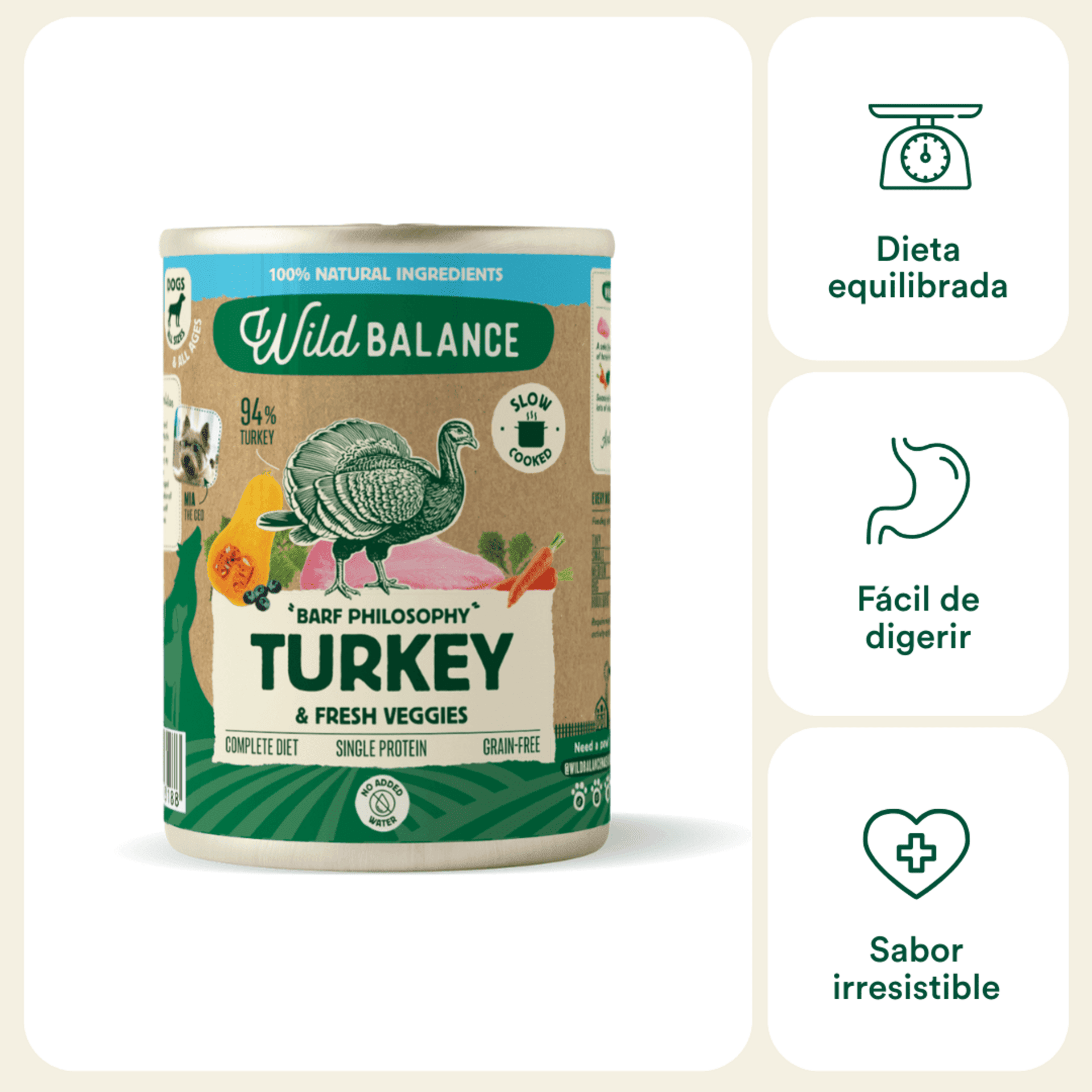Lata de Pavo para perros 400g - Filosofía BARF - 3