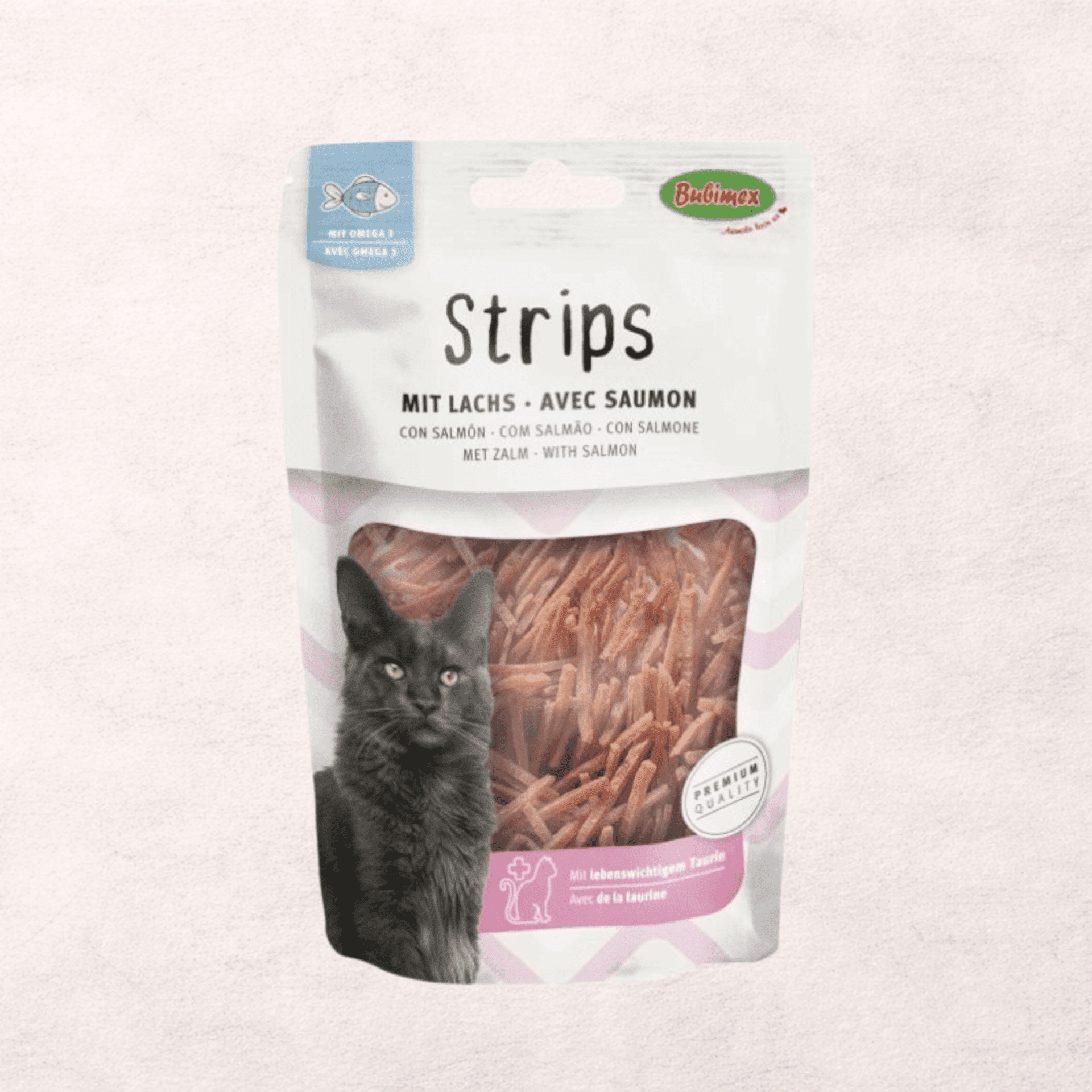 Snack Tiras de Salmón para Gatos Bubimex - 1