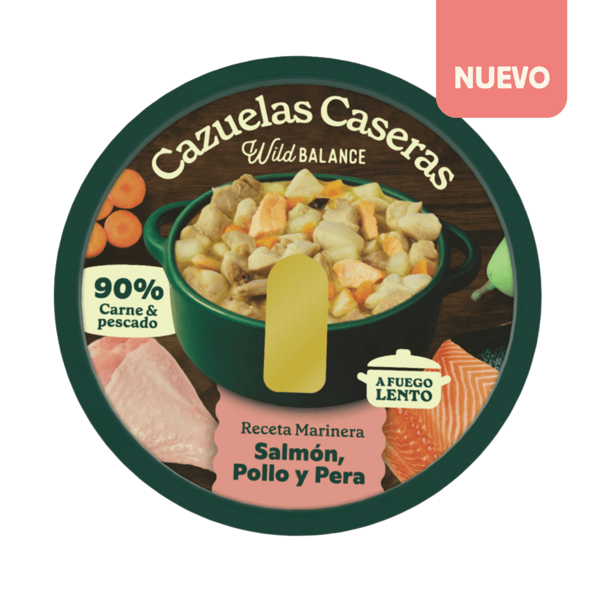 Cazuela casera de Salmón, Pollo y Pera para perros 280g - 1
