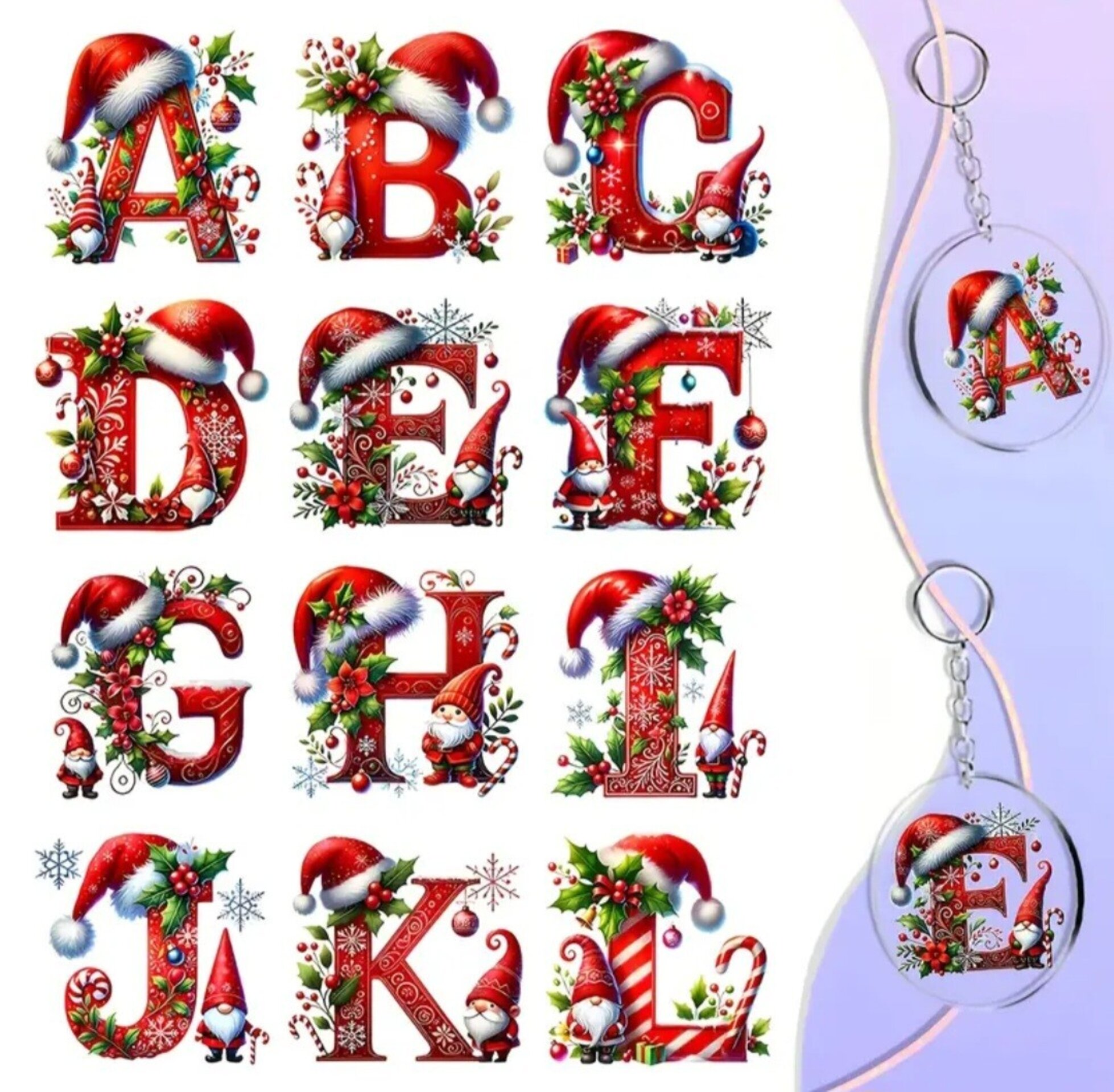 Llavero inicial navideño - 1